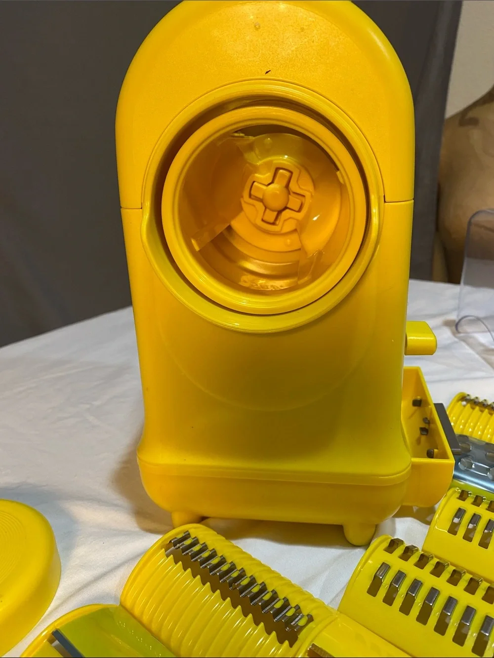 Curtis Stone Yellow Electric Food Shredder with 8 Attachments